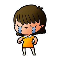 cartoon woman crying
