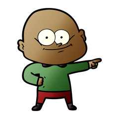 cartoon bald man staring