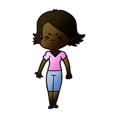 cartoon angry woman