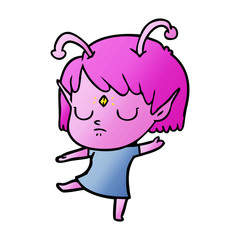cartoon alien girl