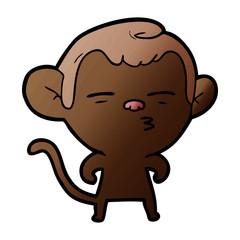 cartoon suspicious monkey
