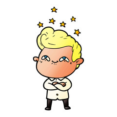cartoon excited man