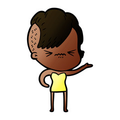 Obraz premium cartoon annoyed hipster girl