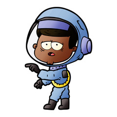 cartoon tired astronaut