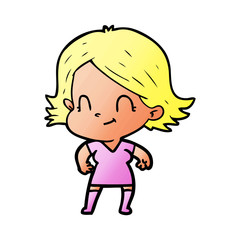 Obraz premium cartoon friendly girl