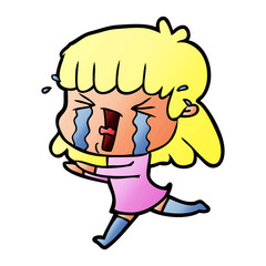 cartoon woman in tears