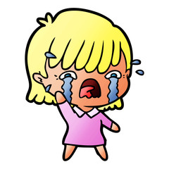 cartoon girl crying