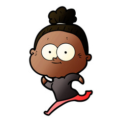 cartoon happy old woman