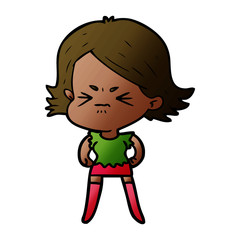 cartoon angry woman