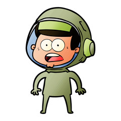 cartoon surprised astronaut