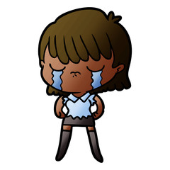cartoon woman crying