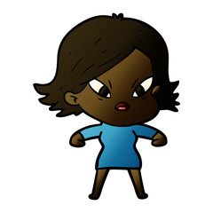 cartoon stressed woman