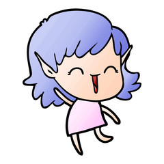 cartoon elf girl