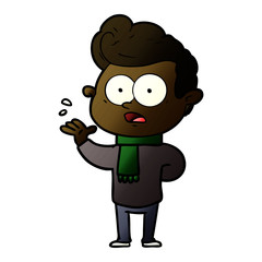 cartoon staring man