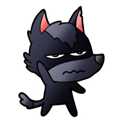 cartoon annoyed wolf