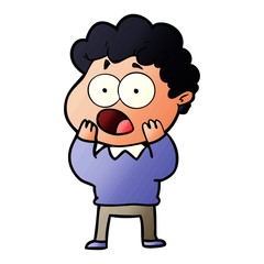 cartoon man gasping in surprise