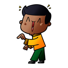 cartoon excited man