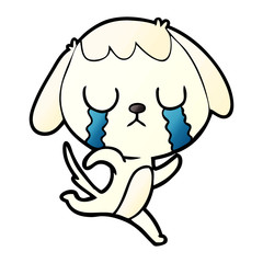 cute cartoon dog crying