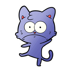 cartoon nervous cat