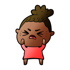cartoon angry woman