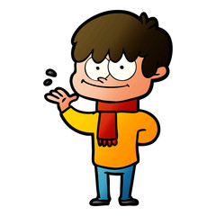 happy cartoon man