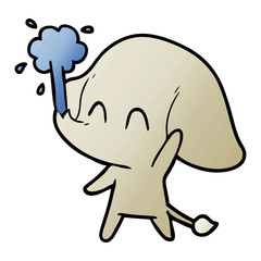 cute cartoon elephant spouting water