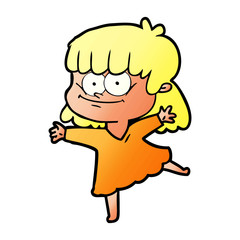 cartoon smiling woman