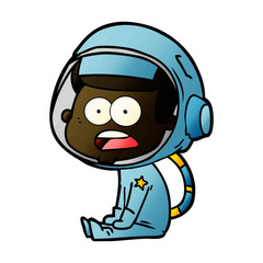 Fototapeta premium cartoon surprised astronaut