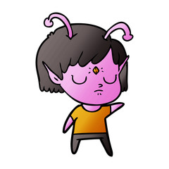 cartoon alien girl