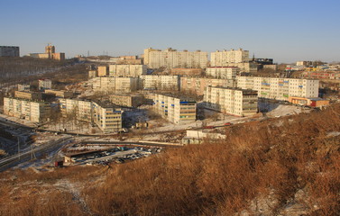Obraz premium Winter Landscape of Vladivostok. Russia.
