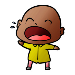 cartoon shouting bald man