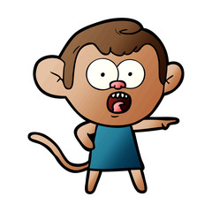 cartoon shocked monkey