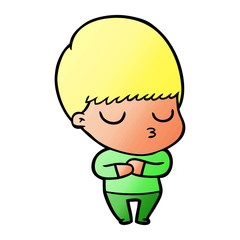 cartoon calm boy