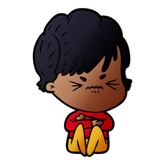 cartoon frustrated woman