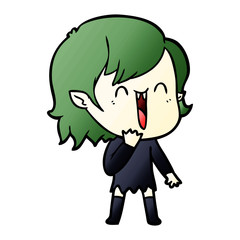 cute cartoon happy vampire girl