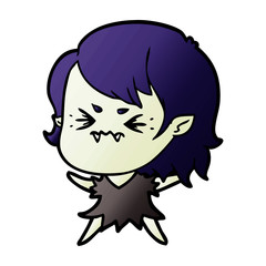 annoyed cartoon vampire girl