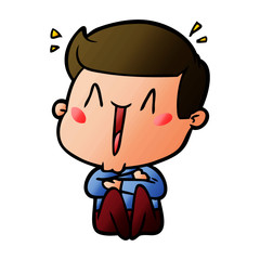 cartoon happy man
