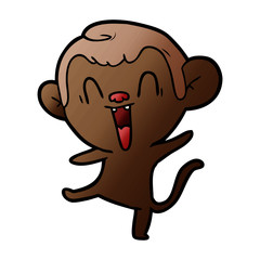 cartoon laughing monkey