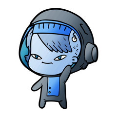 cartoon astronaut woman