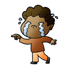 Obraz premium cartoon man crying