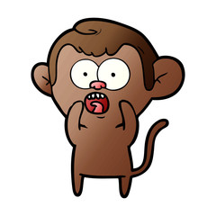 Fototapeta premium cartoon shocked monkey
