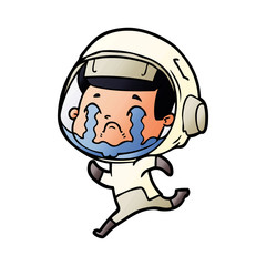cartoon crying astronaut