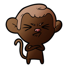 Fototapeta premium cartoon angry monkey