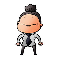 Fototapeta premium cartoon peaceful old woman