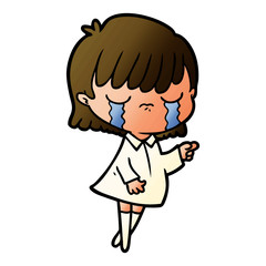 cartoon woman crying