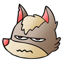 cartoon annoyed wolf face