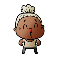 cartoon happy old lady