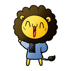 happy cartoon lion