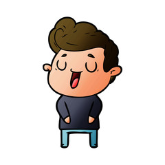 happy cartoon man