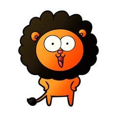 happy cartoon lion